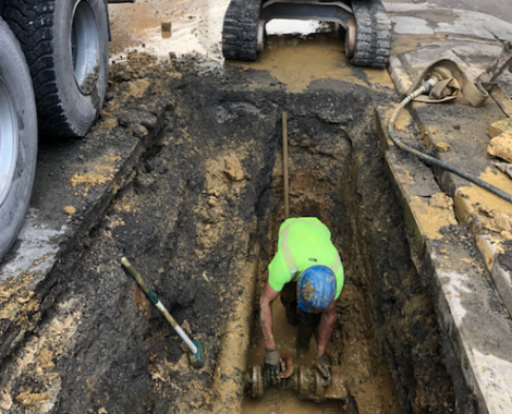 recherche et réparation de fuite d'eau potable Hecq TP (Travaux Publics) 59 - aménagement extérieur - assainissement - Maubeuge Valenciennes Cambrai Douai Lille Saint Quentin