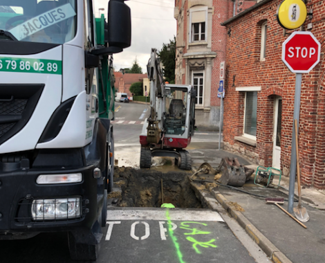 recherche et réparation de fuite d'eau potable Hecq TP (Travaux Publics) 59 - aménagement extérieur - assainissement - Maubeuge Valenciennes Cambrai Douai Lille Saint Quentin